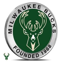 1 oz Colorized NBA Milwaukee Bucks Silver Round (BU)