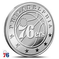 1 oz NBA Philadelphia 76ers Silver Round (BU)