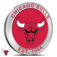 1 oz Colorized NBA Chicago Bulls Silver Round (BU)
