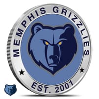 1 oz Colorized NBA Memphis Grizzlies Silver Round (BU)