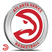 1 oz Colorized NBA Atlanta Hawks Silver Round (BU)
