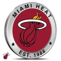 1 oz Colorized NBA Miami Heat Silver Round (BU)