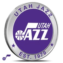 1 oz Colorized NBA Utah Jazz Silver Round (BU)