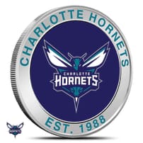 1 oz Colorized NBA Charlotte Hornets Silver Round (BU)