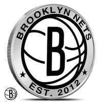 1 oz Colorized NBA Brooklyn Nets Silver Round (BU)