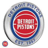 1 oz Colorized NBA Detroit Pistons Silver Round (BU)