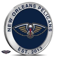 1 oz Colorized NBA New Orleans Pelicans Silver Round (BU)