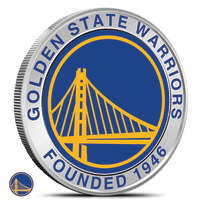 1 oz Colorized NBA Golden State Warriors Silver Round (BU)