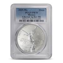 2025 1 oz Reverse Proof Mexican Silver Libertad Coin PCGS PR70