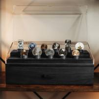 Black Coin Chest Display Case w/ Storage