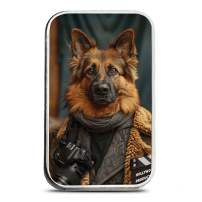 1 oz Colorized The Holy Land Mint Silver Bruno Human Dog Bar