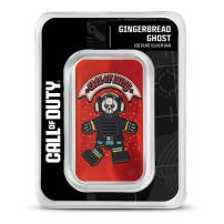 1 oz Colorized Call of Duty® Gingerbread Ghost Silver Bar (New w/Assay)