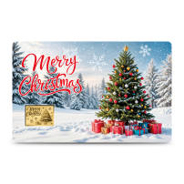 1/1000 oz Republic of Chad Gold Christmas Tree Coin (In Card)