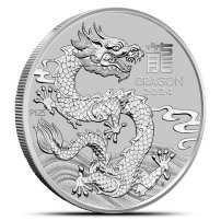 2024 1 oz Australian Platinum Lunar Dragon Coin (BU)