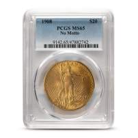 1908 $20 Saint Gaudens Gold Double Eagle Coin 