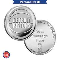 1 oz Engravable NBA Detroit Pistons Silver Round (New w/ Gift Box)