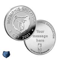 1 oz Engravable NBA Memphis Grizzlies Silver Round (New w/ Gift Box)