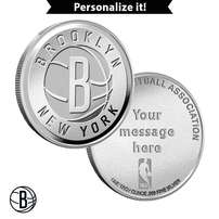 1 oz Engravable NBA Brooklyn Nets Silver Round (New w/ Gift Box)