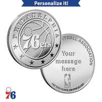 1 oz Engravable NBA Philadelphia 76ers Silver Round (New w/ Gift Box)