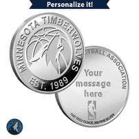 1 oz Engravable NBA Minnesota Timberwolves Silver Round (New w/ Gift Box)