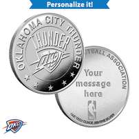 1 oz Engravable NBA Oklahoma City Thunder Silver Round (New w/ Gift Box)