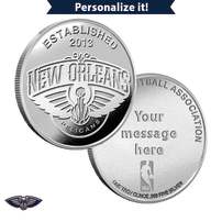 1 oz Engravable NBA New Orleans Pelicans Silver Round (New w/ Gift Box)