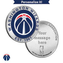 1 oz Colorized Engravable NBA Washington Wizards Silver Round (New w/ Gift Box)