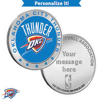 1 oz Colorized Engravable NBA Oklahoma City Thunder Silver Round (New w/ Gift Box)