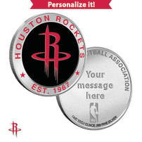 1 oz Colorized Engravable NBA Houston Rockets Silver Round (New w/ Gift Box)