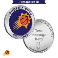 1 oz Colorized Engravable NBA Phoenix Suns Silver Round (New w/ Gift Box)
