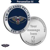 1 oz Colorized Engravable NBA New Orleans Pelicans Silver Round (New w/ Gift Box)