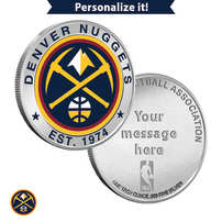 1 oz Colorized Engravable NBA Denver Nuggets Silver Round (New w/ Gift Box)
