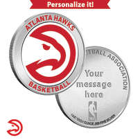1 oz Colorized Engravable NBA Atlanta Hawks Silver Round (New w/ Gift Box)