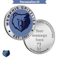 1 oz Colorized Engravable NBA Memphis Grizzlies Silver Round (New w/ Gift Box)
