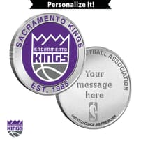 1 oz Colorized Engravable NBA Sacramento Kings Silver Round (New w/ Gift Box)