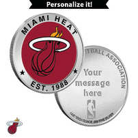 1 oz Colorized Engravable NBA Miami Heat Silver Round (New w/ Gift Box)