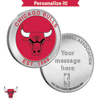 1 oz Colorized Engravable NBA Chicago Bulls Silver Round (New w/ Gift Box)