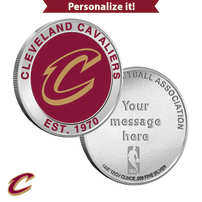 1 oz Colorized Engravable NBA Cleveland Cavaliers Silver Round (New w/ Gift Box)