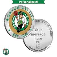 1 oz Colorized Engravable NBA Boston Celtics Silver Round (New w/ Gift Box)