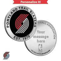 1 oz Colorized Engravable NBA Portland Trail Blazers Silver Round (New w/ Gift Box)