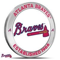 1 oz Colorized MLB Atlanta Braves Silver Round (BU)