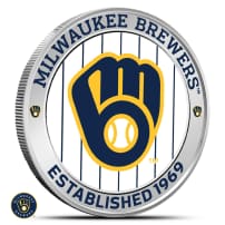1 oz Colorized MLB Milwaukee Brewers Silver Round (BU)