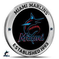 1 oz Colorized MLB Miami Marlins Silver Round (BU)