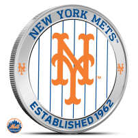 1 oz Colorized MLB New York Mets Silver Round (BU)