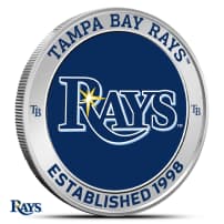 1 oz Colorized MLB Tampa Bay Rays Silver Round (BU)
