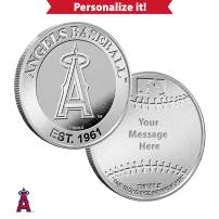 1 oz Engravable MLB Los Angeles Angels Silver Round (BU)
