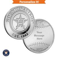 1 oz Engravable MLB Houston Astros Silver Round (New w/ Gift Box)
