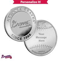 1 oz Engravable MLB Atlanta Braves Silver Round (New w/ Gift Box)