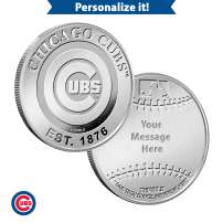 1 oz Engravable MLB Chicago Cubs Silver Round (New w/ Gift Box)