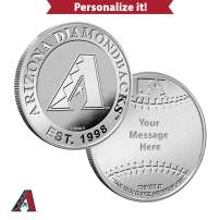 1 oz Engravable MLB Arizona Diamondbacks Silver Round (New w/ Gift Box)
